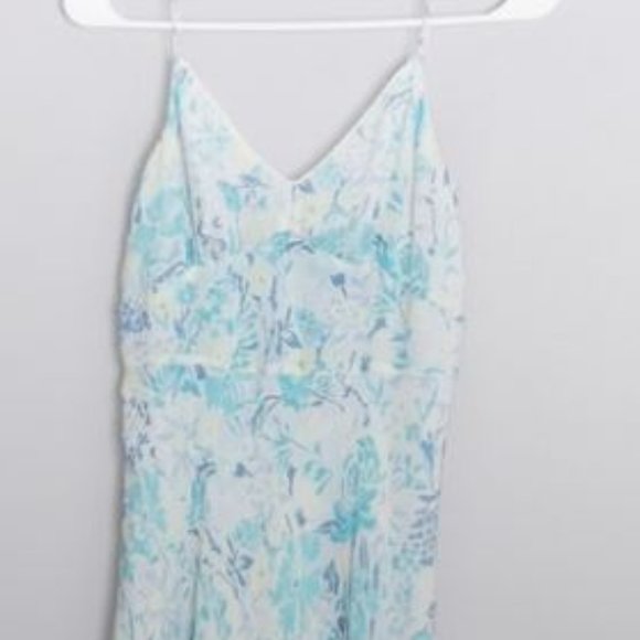 Ann Taylor Petite Silk Crochet Blue Mini Dress - Picture 1 of 11